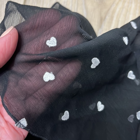 Kate Spade Tiered Embroidered Heart Dress Black Size 0 - Picture 9 of 9